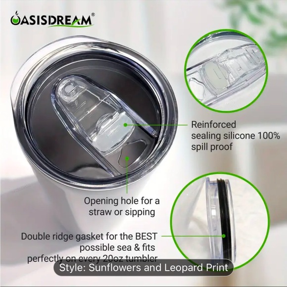 Sunflowers & Leopard 20 oz. Stainless Steel Bottle - Picture 2 of 5